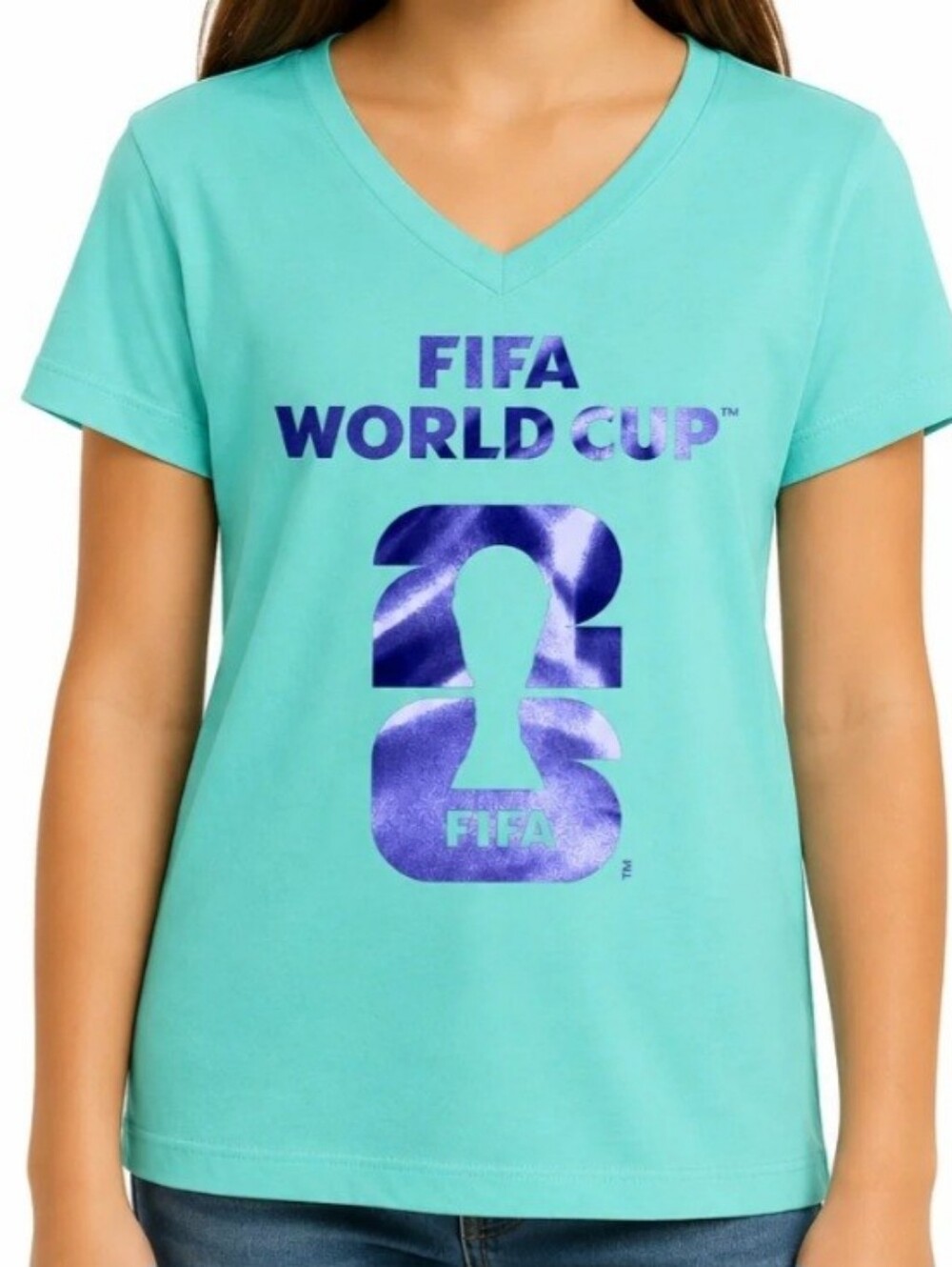 FIFA WORLD CUP 2026 METALLIC LOGO T-SHIRT COLOR TEAL